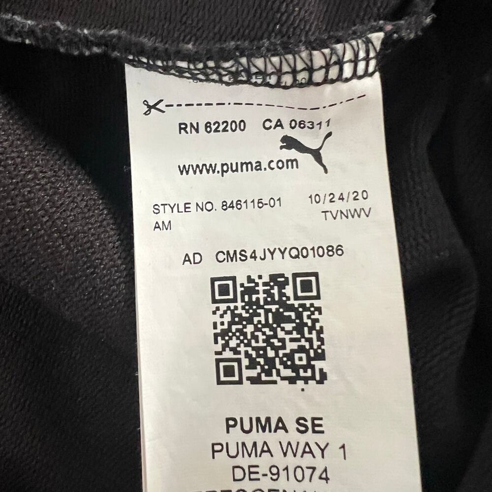 Puma logo crop hoodie top long sleeve black 846115 - Picture 5 of 8